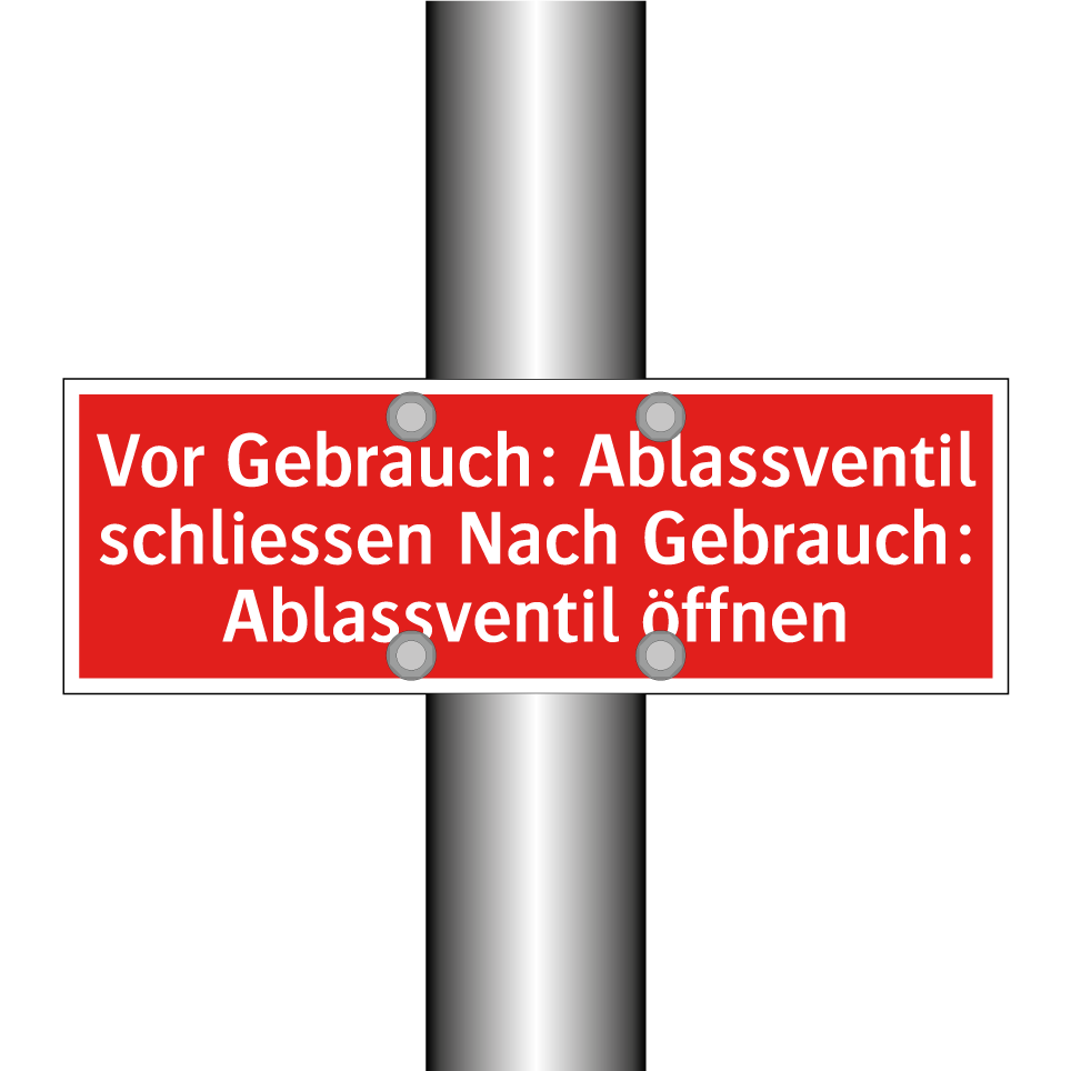 Vor Gebrauch: Ablassventil schliessen Nach Gebrauch: Ablassventil öffnen