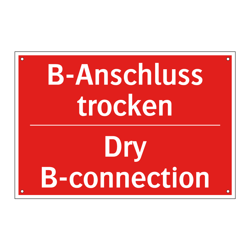 B-Anschluss trocken - Dry B-connection