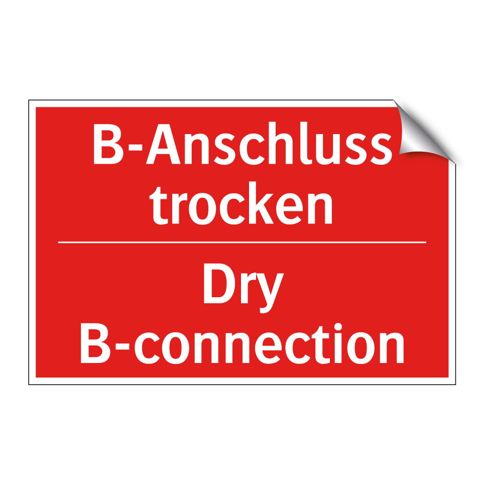B-Anschluss trocken - Dry B-connection