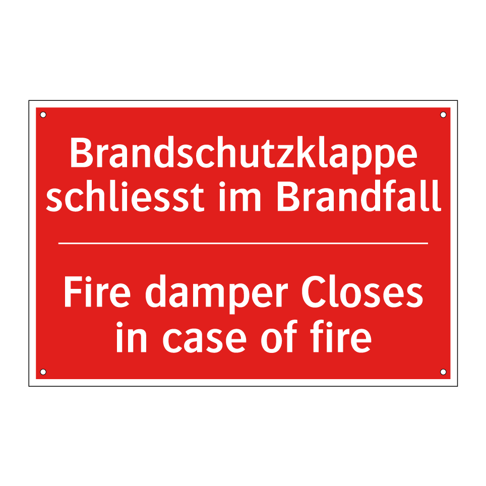 Brandschutzklappe schliesst im  /.../ - Fire damper Closes in case of  /.../