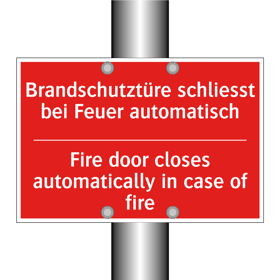 Brandschutztüre schliesst bei  /.../ - Fire door closes automatically  /.../