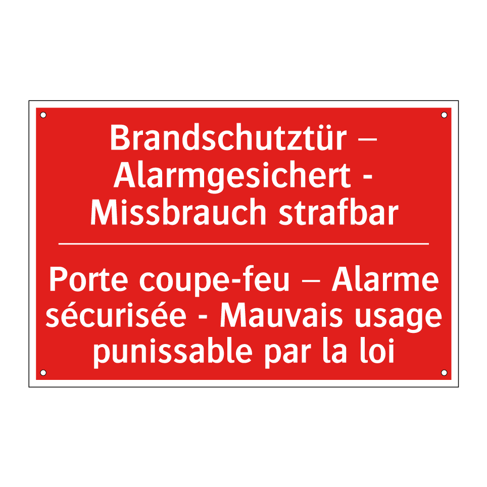 Brandschutztür – Alarmgesichert  /.../ - Porte coupe-feu – Alarme sécurisée  /.../