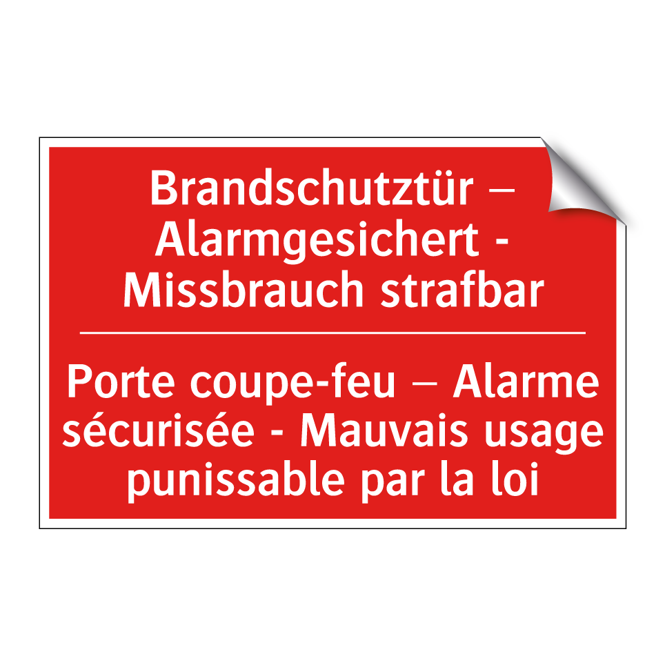 Brandschutztür – Alarmgesichert  /.../ - Porte coupe-feu – Alarme sécurisée  /.../