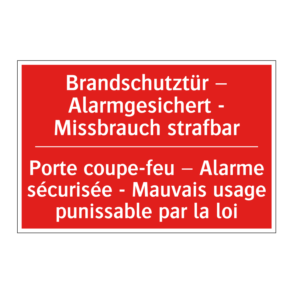 Brandschutztür – Alarmgesichert  /.../ - Porte coupe-feu – Alarme sécurisée  /.../