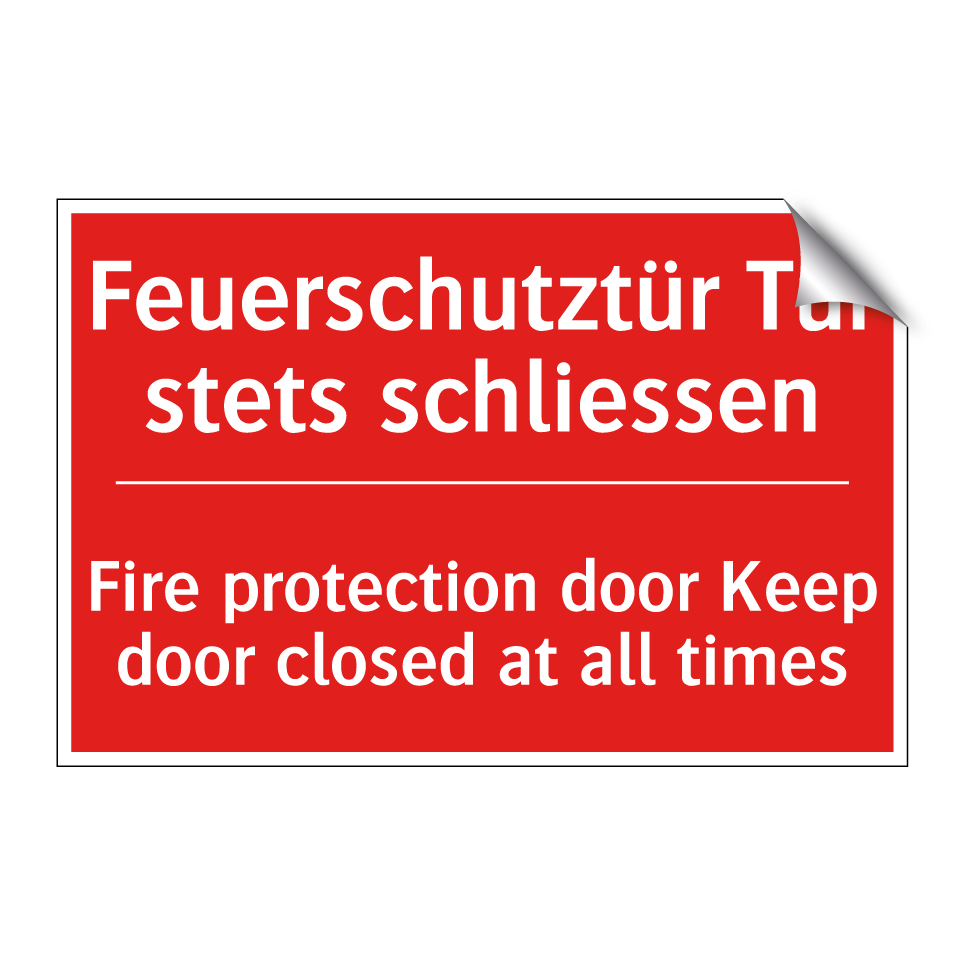Brandschutztür Tür stets geschlossen  /.../ - Fire protection door Keep door  /.../