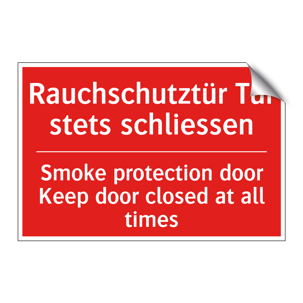 Rauchschutztür Tür stets geschlossen  /.../ - Smoke protection door Keep door  /.../