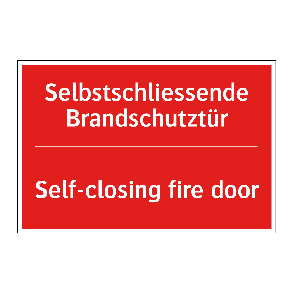 Selbstschliessende Brandschutztür /.../ - Self-closing fire door