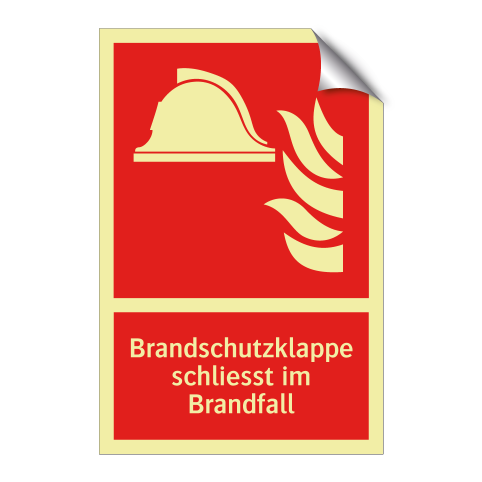 Brandschutzklappe schliesst im Brandfall
