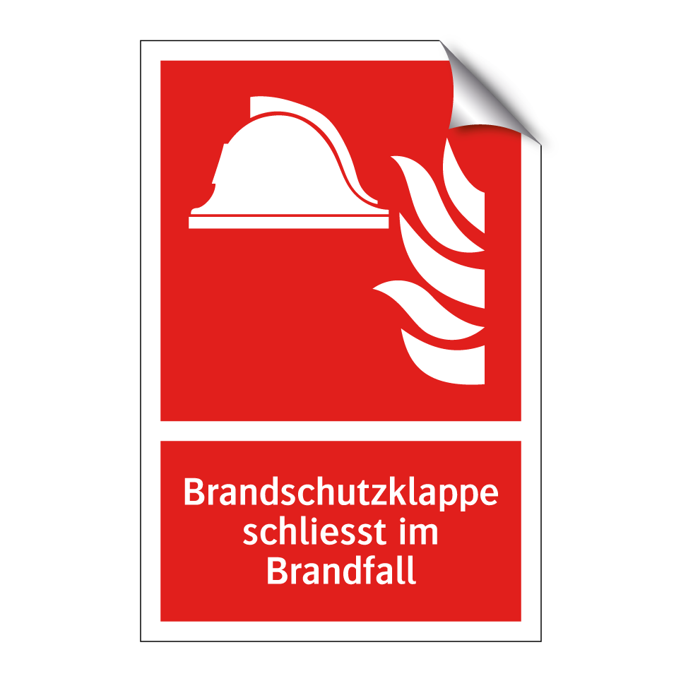 Brandschutzklappe schliesst im Brandfall