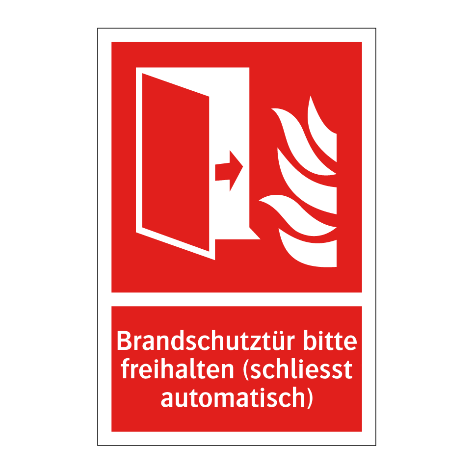 Brandschutztür bitte freihalten (schliesst automatisch)
