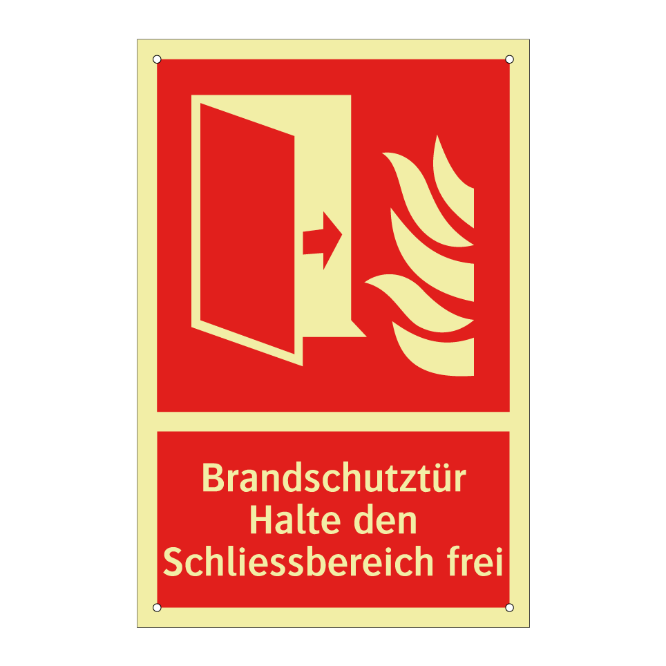 Brandschutztür Halte den Schliessbereich frei