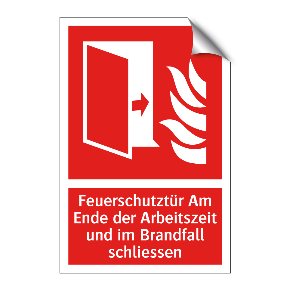Feuerschutztür Am Ende der Arbeitszeit und im Brandfall schliessen