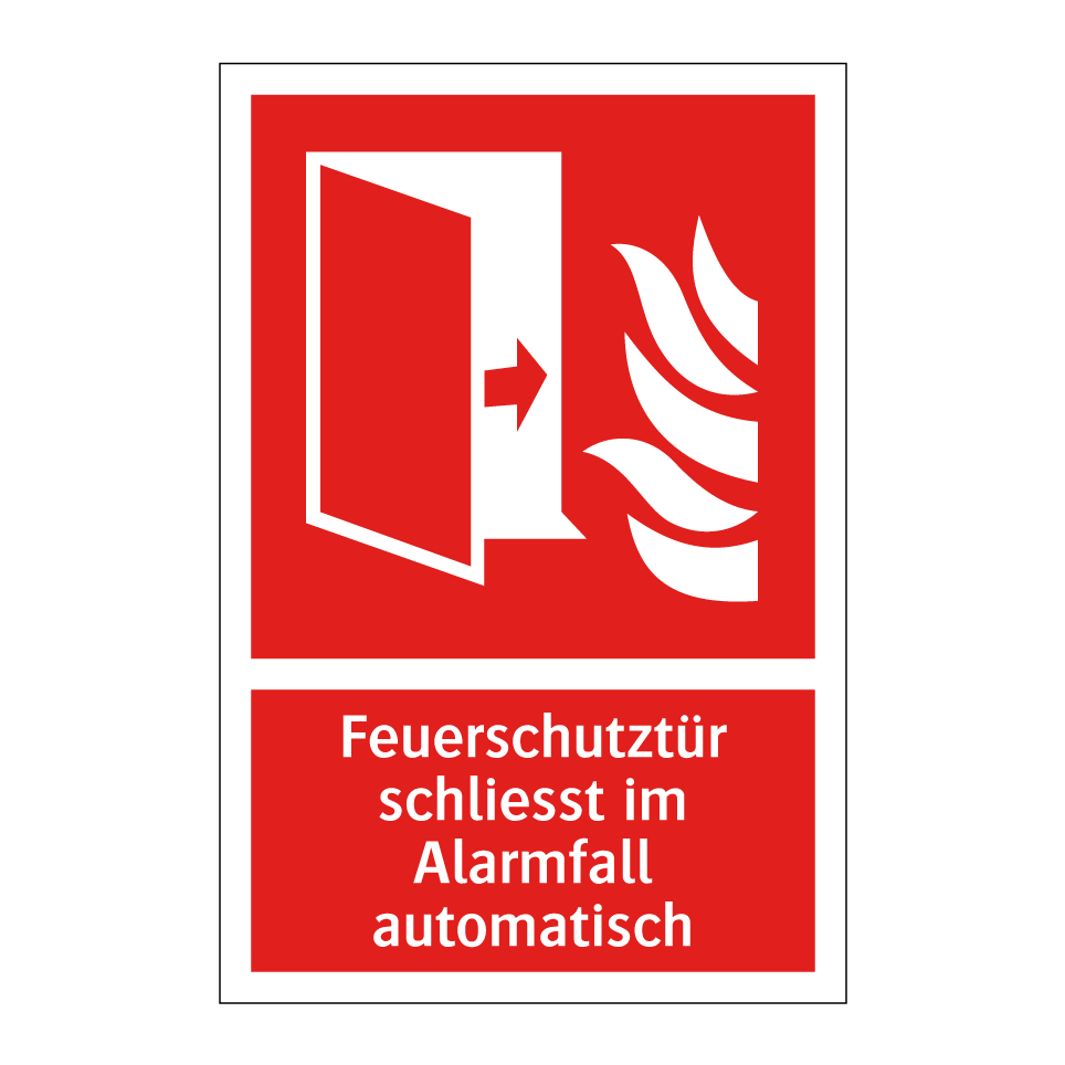 Feuerschutztür schliesst im Alarmfall automatisch