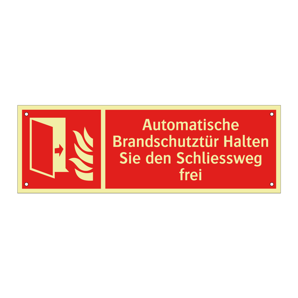 Automatische Brandschutztür Halten Sie den Schliessweg frei