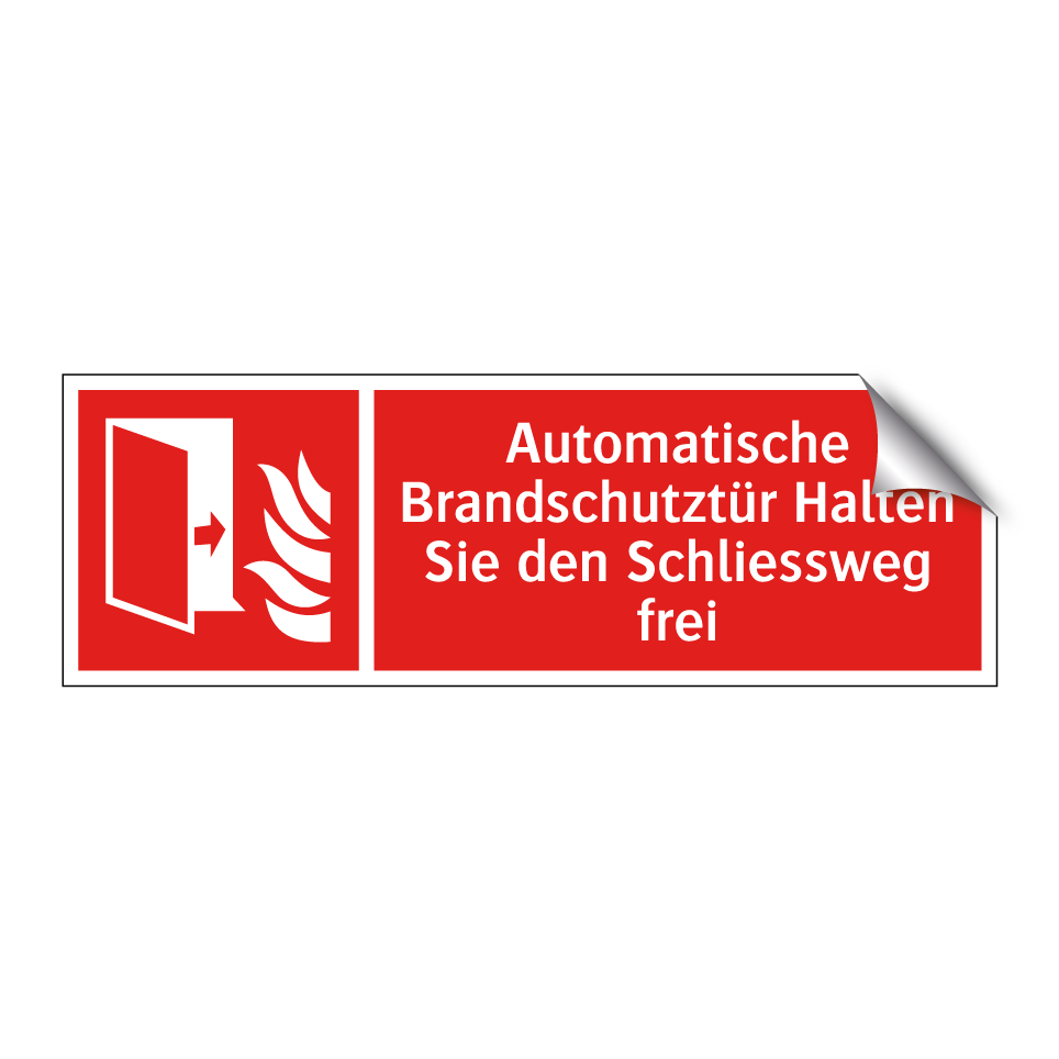 Automatische Brandschutztür Halten Sie den Schliessweg frei