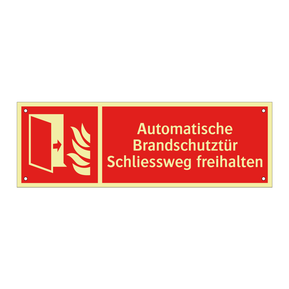 Automatische Brandschutztür Schliessweg freihalten
