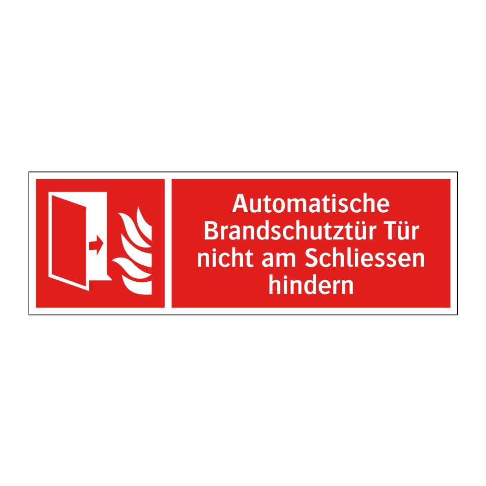 Automatische Brandschutztür Tür nicht am Schliessen hindern