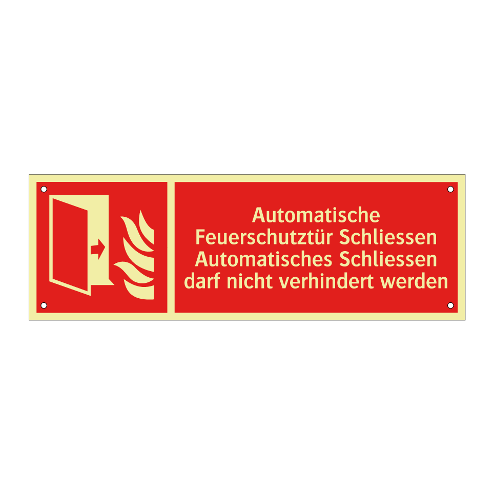 Automatische Feuerschutztür Schliessen Automatisches Schliessen darf nicht verhindert werden
