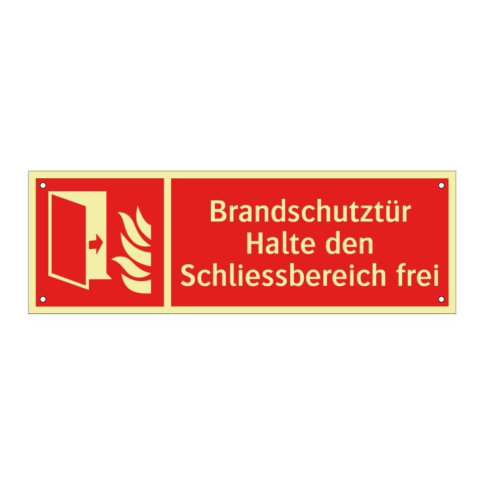 Brandschutztür Halte den Schliessbereich frei