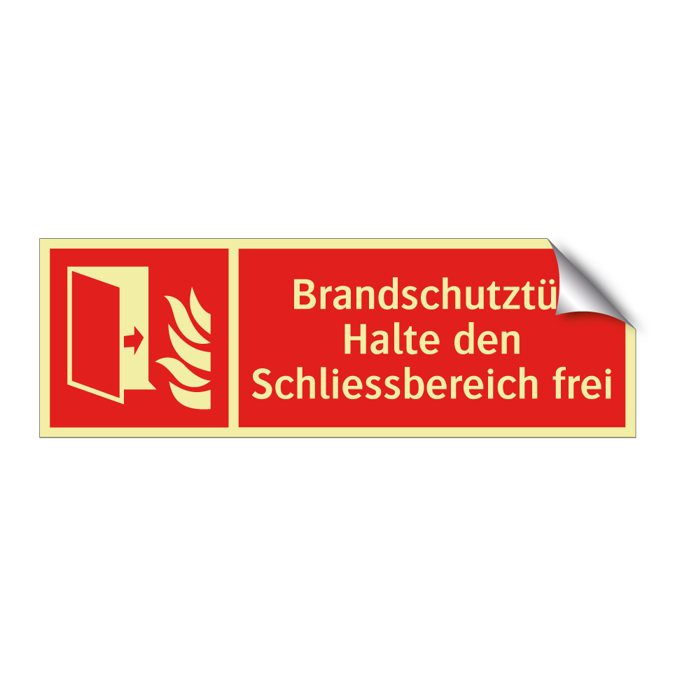 Brandschutztür Halte den Schliessbereich frei