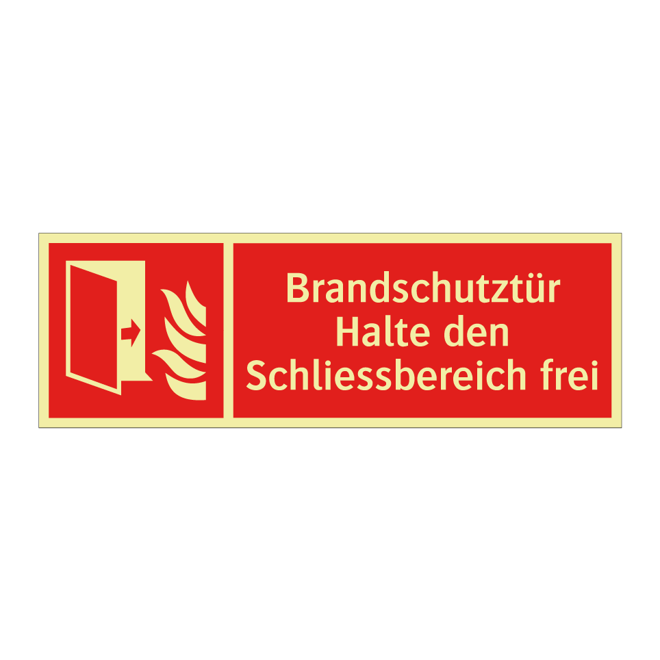 Brandschutztür Halte den Schliessbereich frei