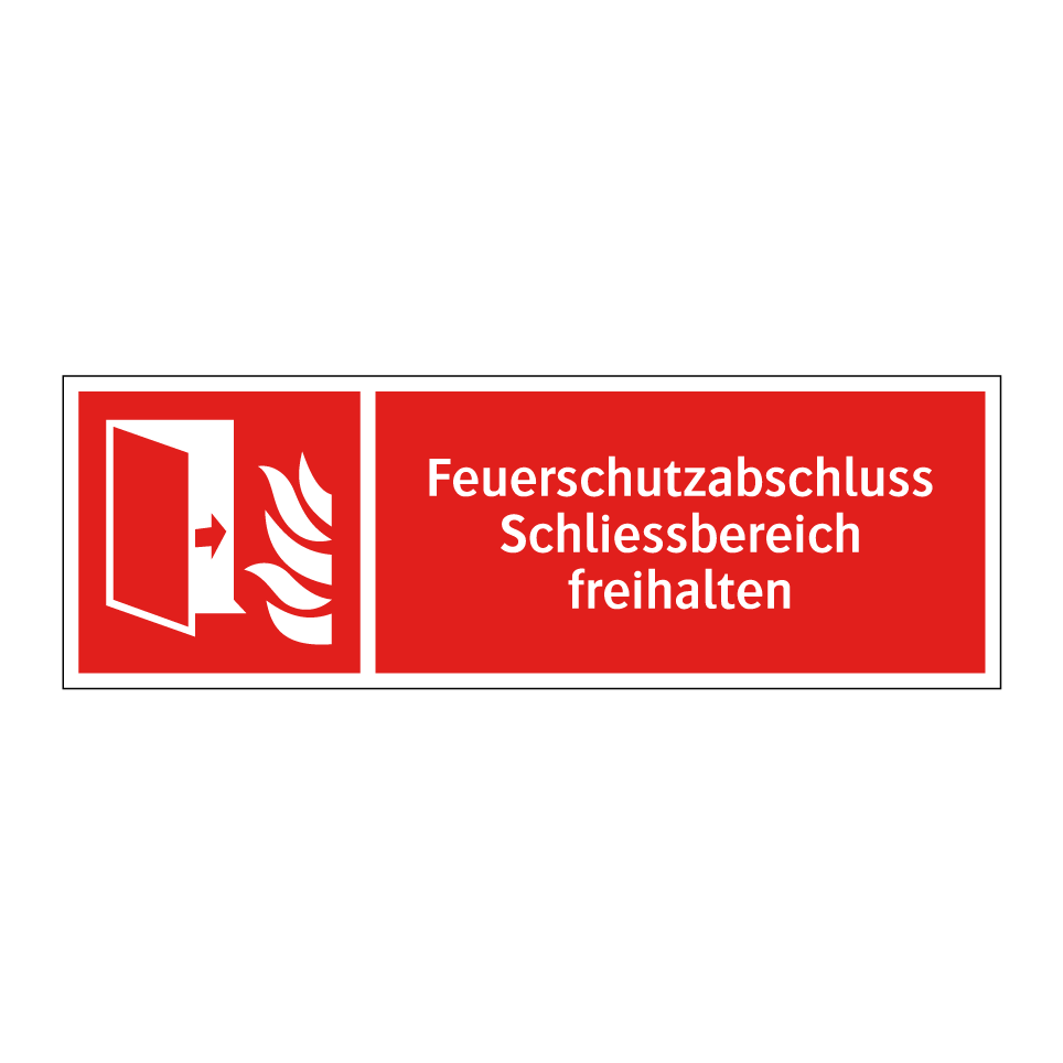 Feuerschutzabschluss Schliessbereich freihalten