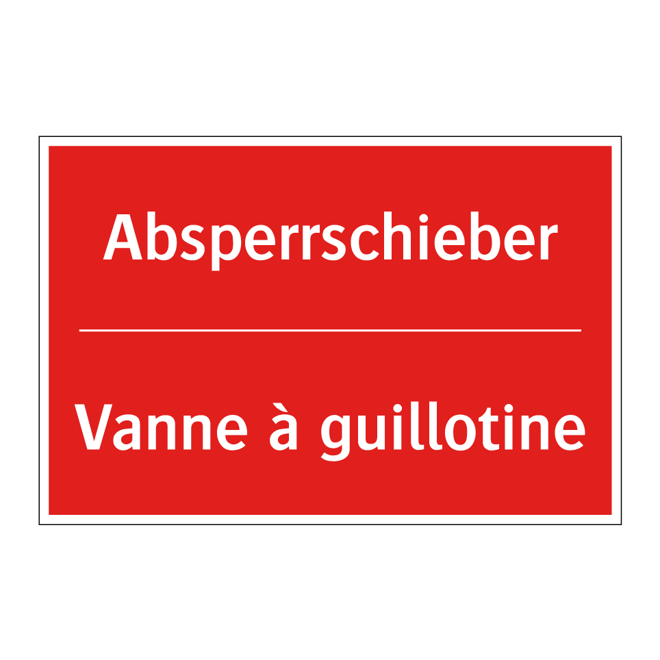 Absperrschieber - Vanne à guillotine