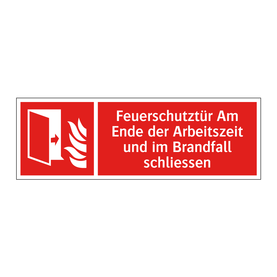 Feuerschutztür Am Ende der Arbeitszeit und im Brandfall schliessen