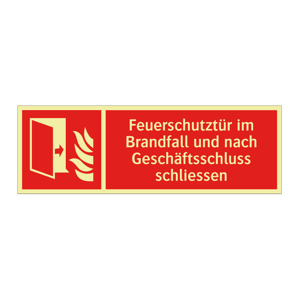 Feuerschutztür im Brandfall und nach Geschäftsschluss schliessen