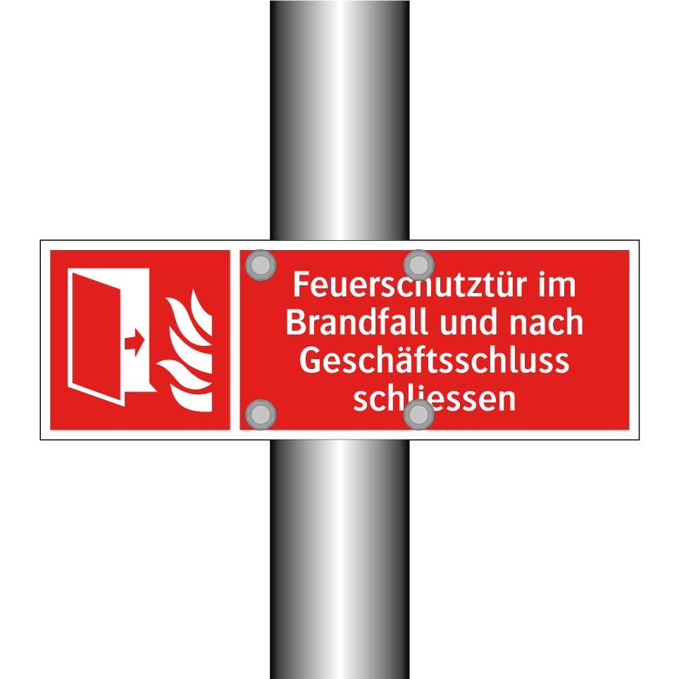Feuerschutztür im Brandfall und nach Geschäftsschluss schliessen