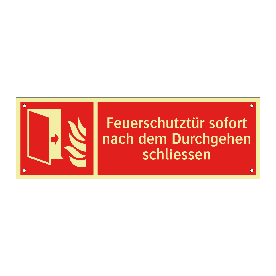 Feuerschutztür sofort nach dem Durchgehen schliessen