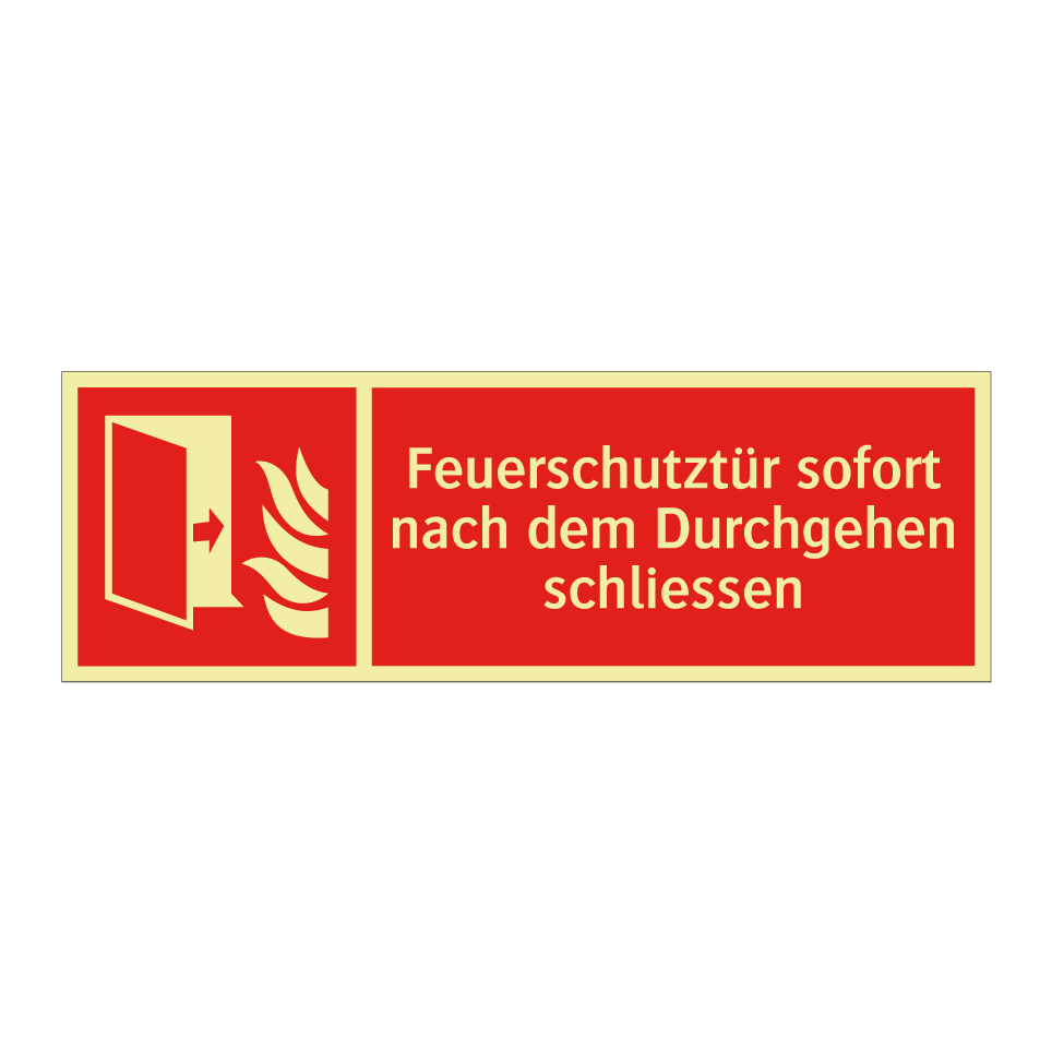 Feuerschutztür sofort nach dem Durchgehen schliessen