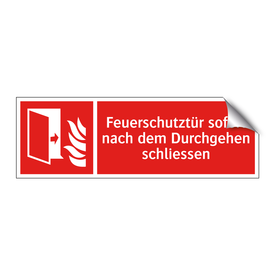 Feuerschutztür sofort nach dem Durchgehen schliessen