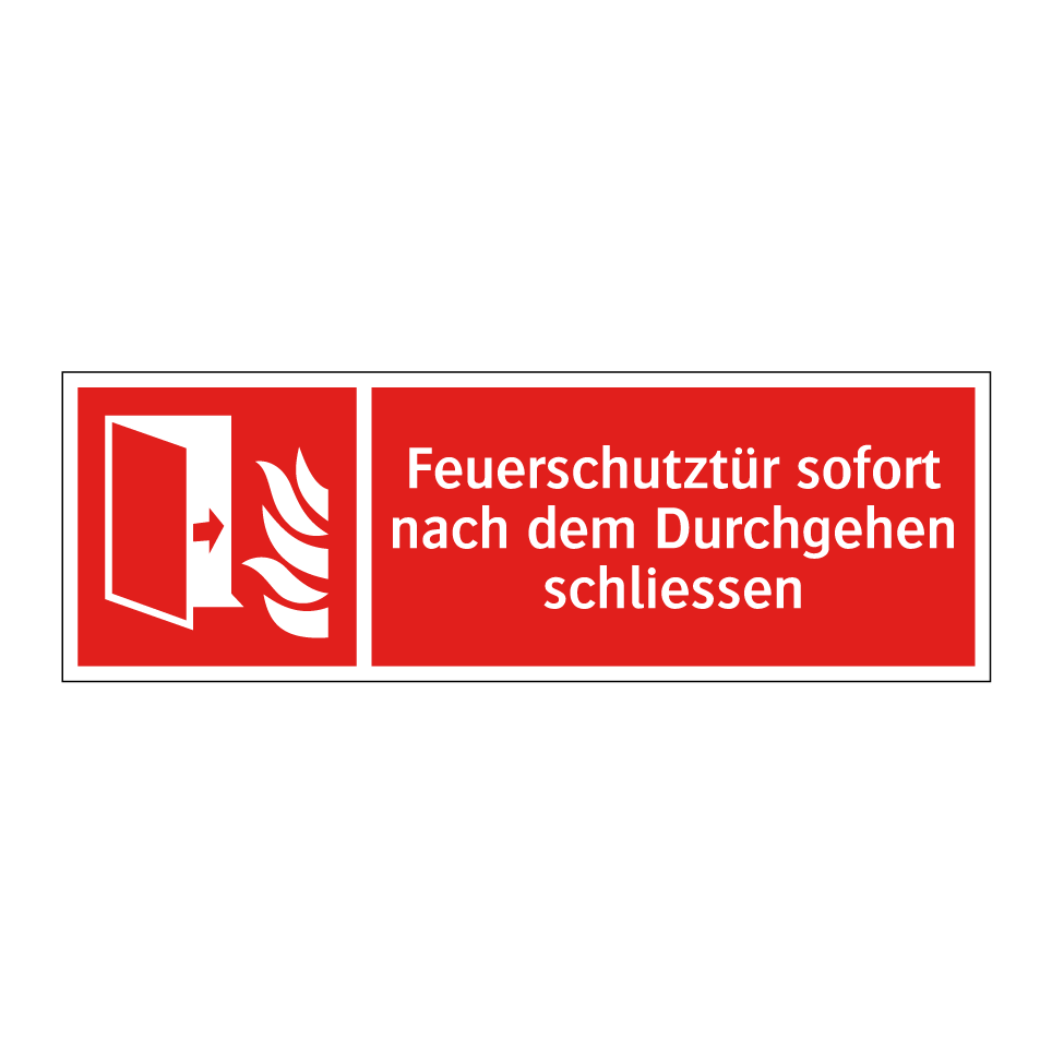 Feuerschutztür sofort nach dem Durchgehen schliessen