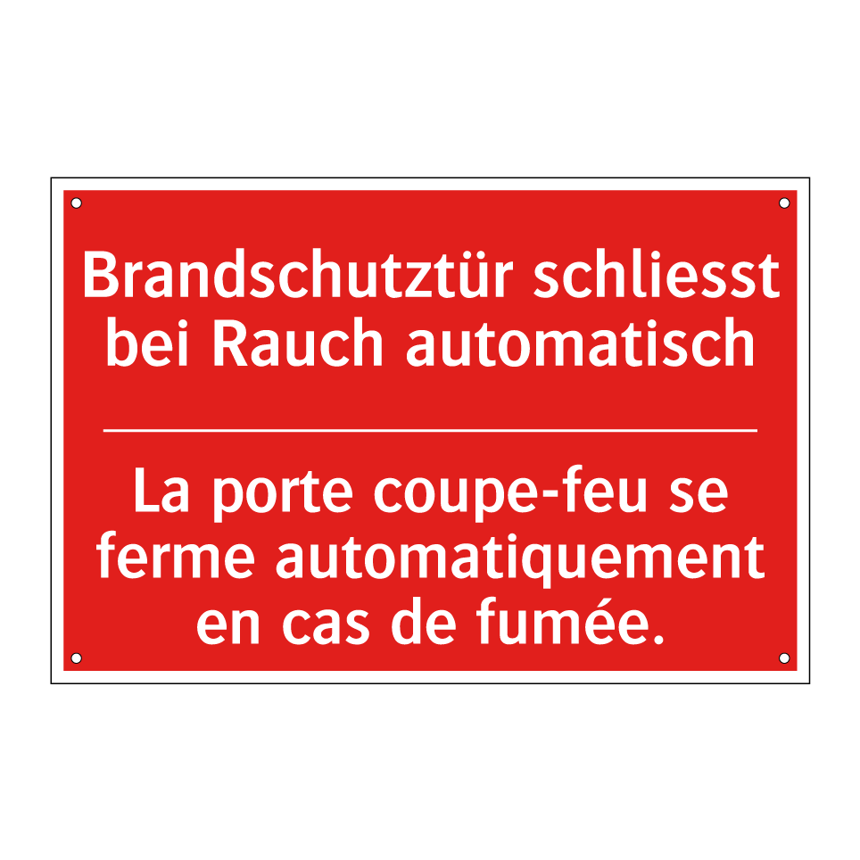 Brandschutztür schließt bei Rauch  /.../ - La porte coupe-feu se ferme automatiquement  /.../