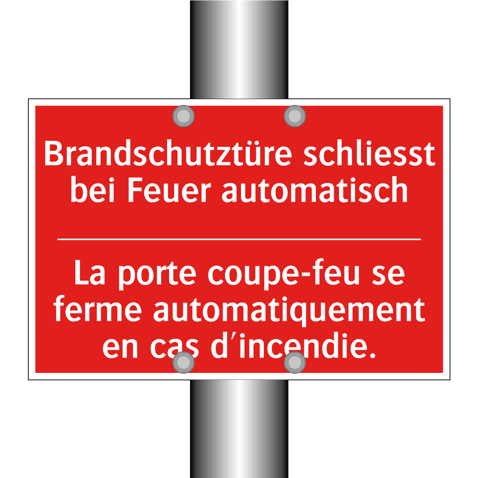 Brandschutztüre schließt bei Feuer  /.../ - La porte coupe-feu se ferme automatiquement  /.../