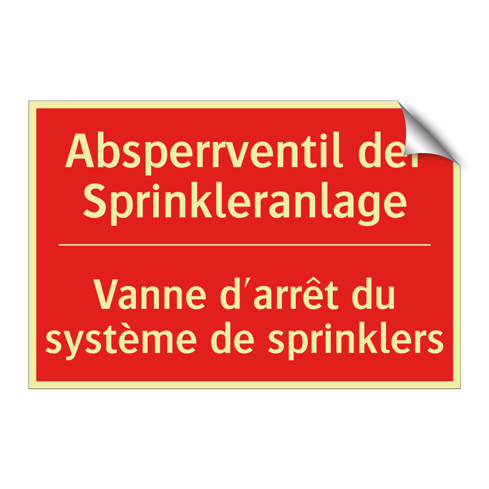 Absperrventil der Sprinkleranlage /.../ - Vanne d'arrêt du système de sprinklers /.../