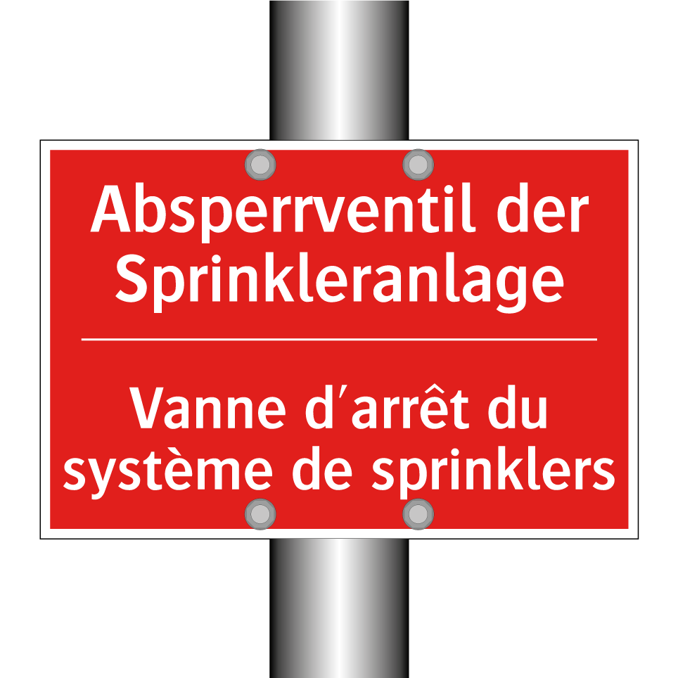 Absperrventil der Sprinkleranlage /.../ - Vanne d'arrêt du système de sprinklers /.../