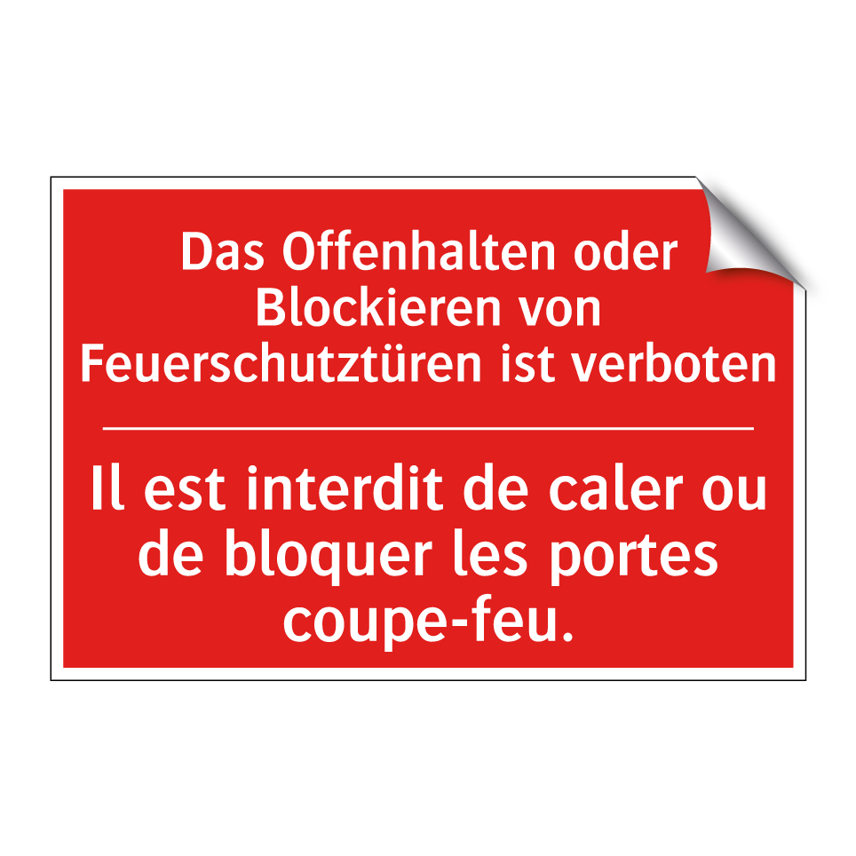 Das Offenhalten oder Blockieren  /.../ - Il est interdit de caler ou de  /.../