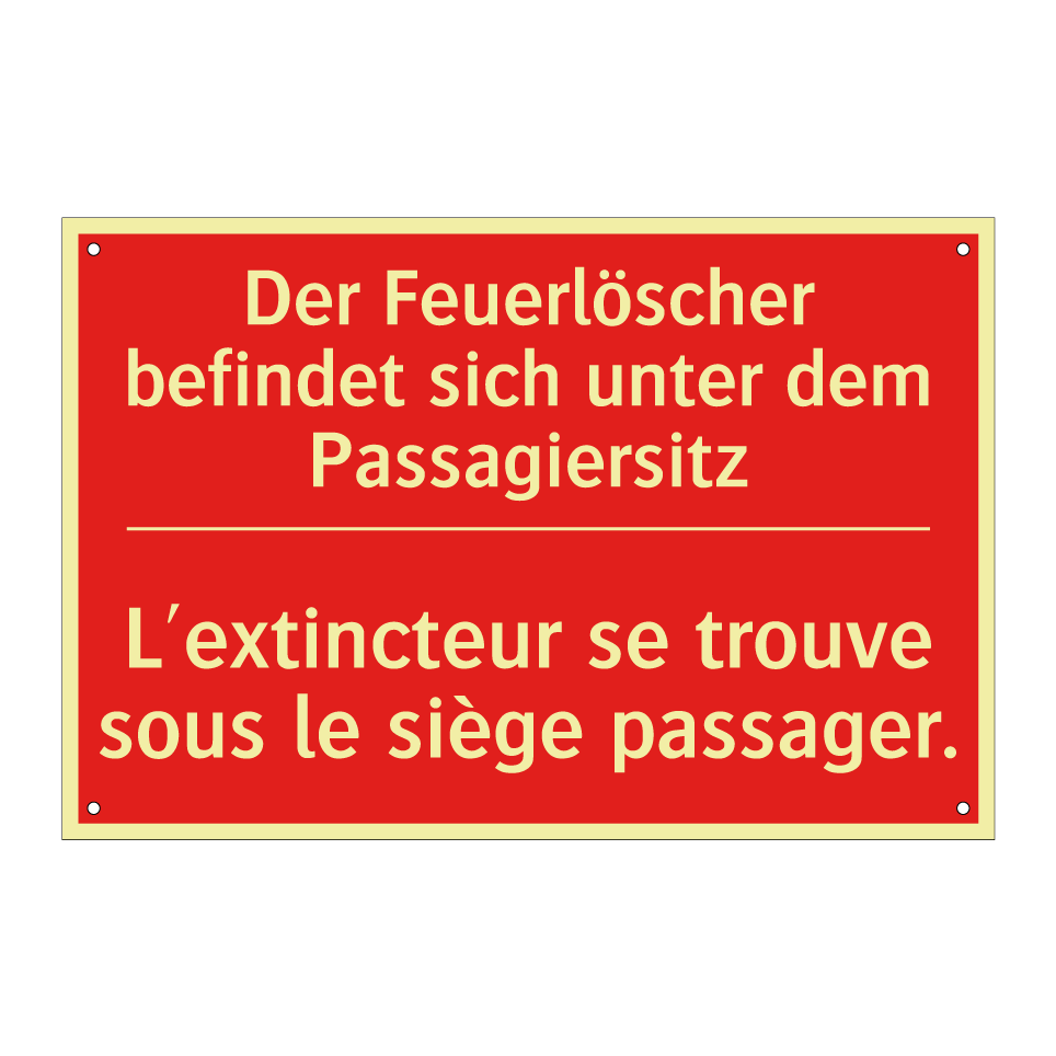 Der Feuerlöscher befindet sich  /.../ - L'extincteur se trouve sous le  /.../