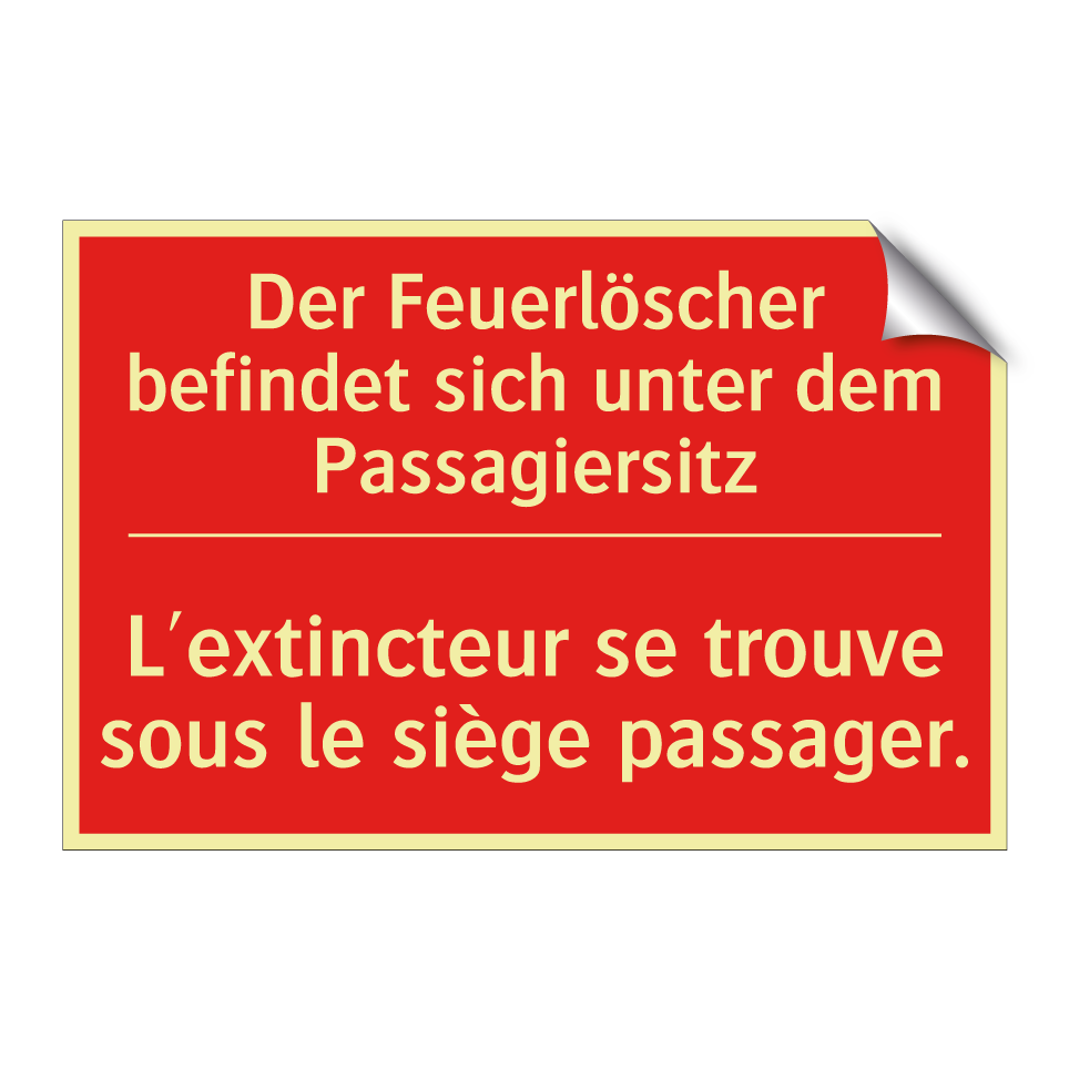 Der Feuerlöscher befindet sich  /.../ - L'extincteur se trouve sous le  /.../