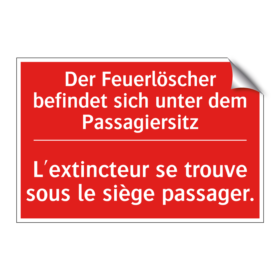 Der Feuerlöscher befindet sich  /.../ - L'extincteur se trouve sous le  /.../