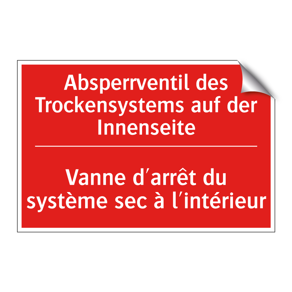 Absperrventil des Trockensystems  /.../ - Vanne d'arrêt du système sec à  /.../