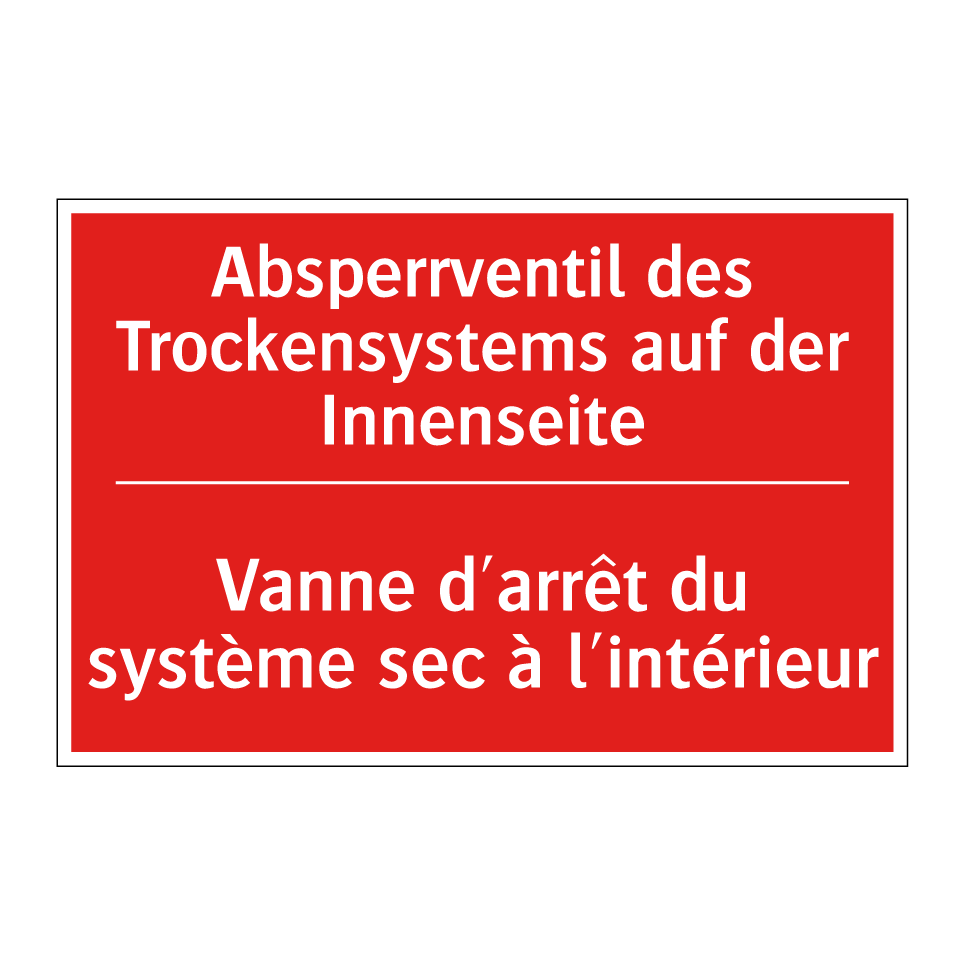 Absperrventil des Trockensystems  /.../ - Vanne d'arrêt du système sec à  /.../