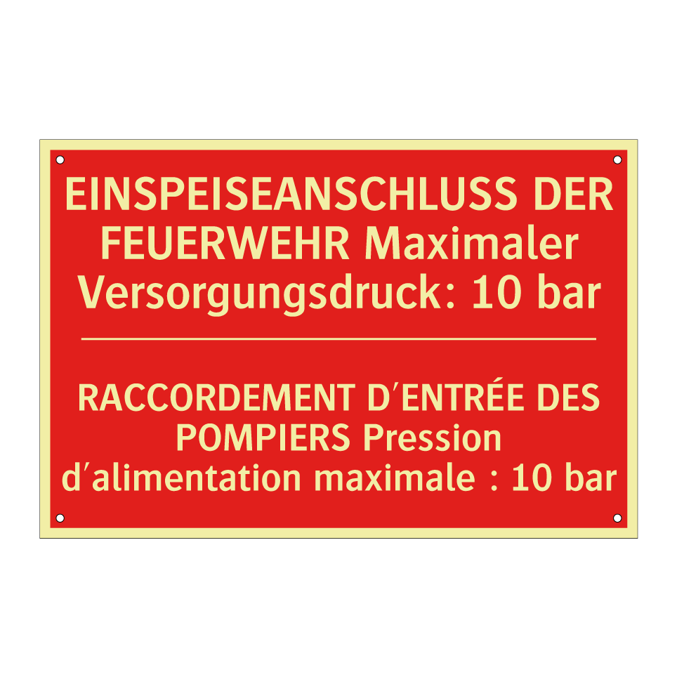 EINSPEISEANSCHLUSS DER FEUERWEHR  /.../ - RACCORDEMENT D'ENTRÉE DES POMPIERS  /.../