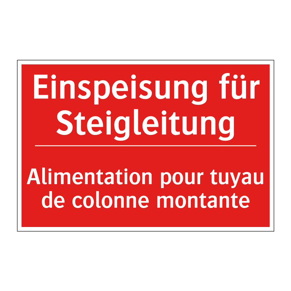 Einspeisung für Steigleitung - Alimentation pour tuyau de colonne  /.../