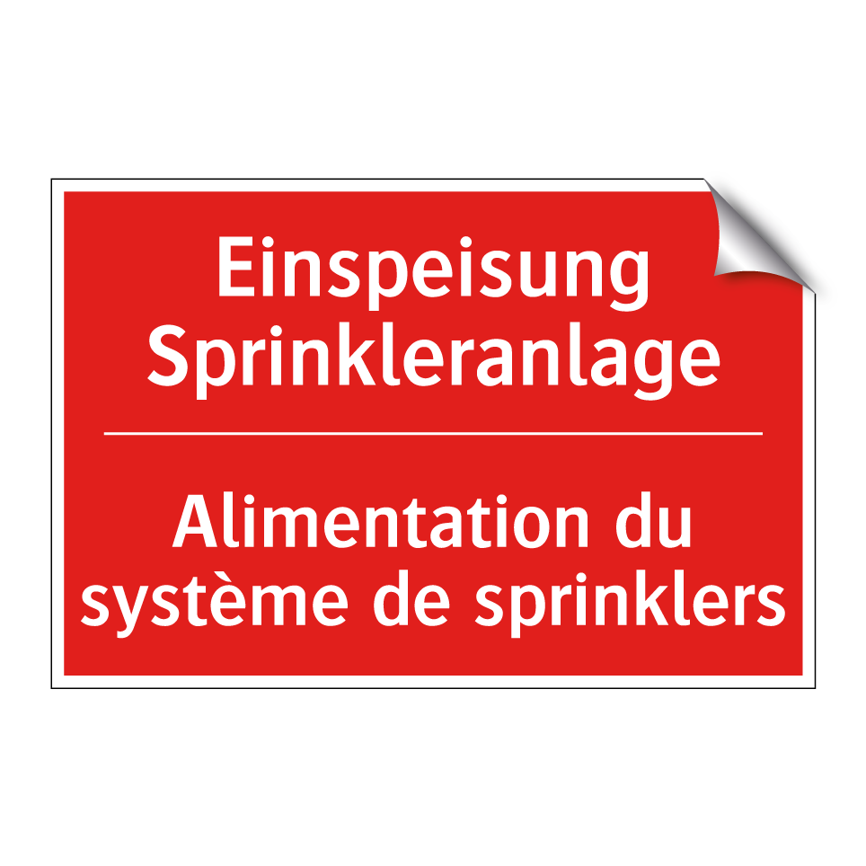 Einspeisung Sprinkleranlage - Alimentation du système de sprinklers /.../