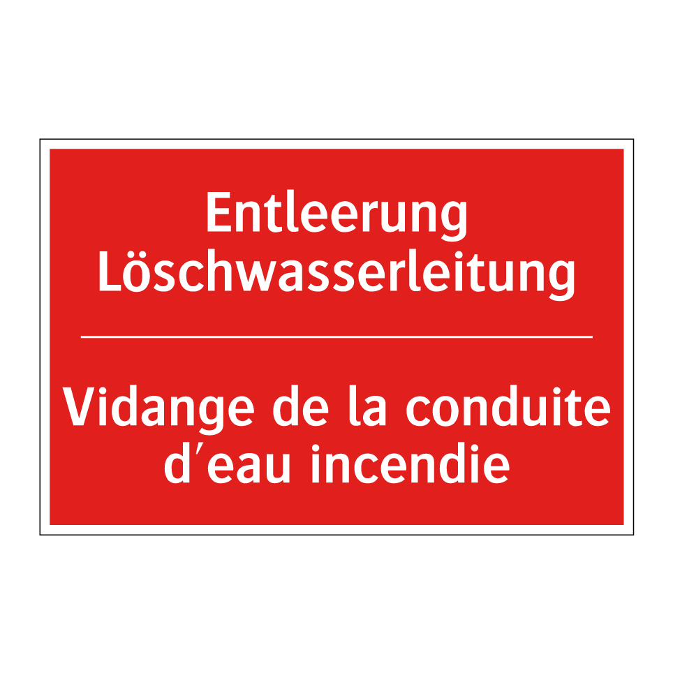 Entleerung Löschwasserleitung - Vidange de la conduite d'eau incendie /.../