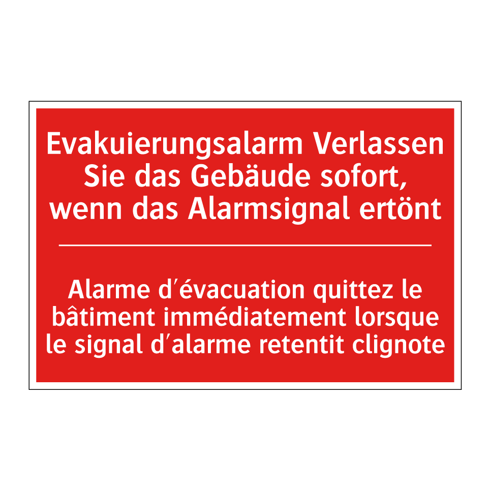 Evakuierungsalarm Verlassen Sie  /.../ - Alarme d'évacuation quittez le  /.../