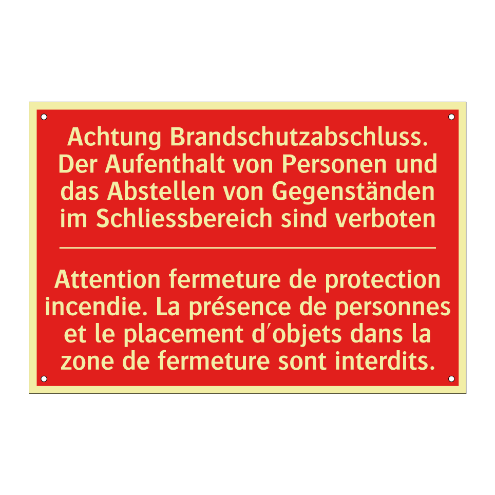 Achtung Brandschutzabschluss.  /.../ - Attention fermeture de protection  /.../